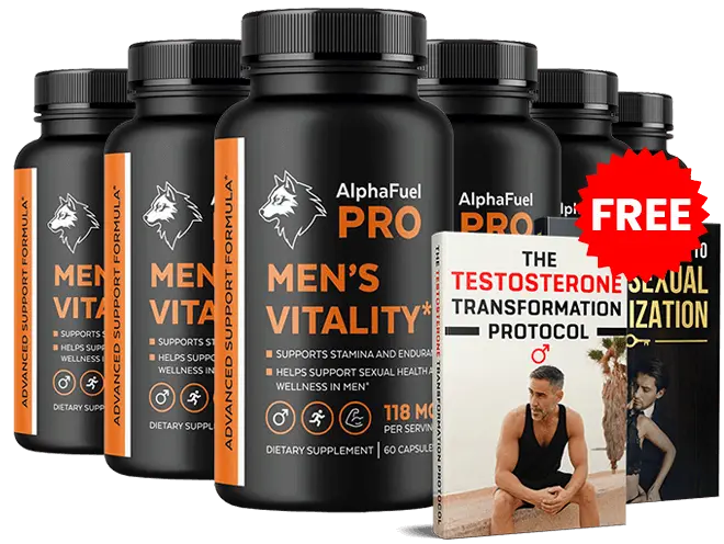 Six flacons d'AlphaFuel Pro, le pack de 6 mois